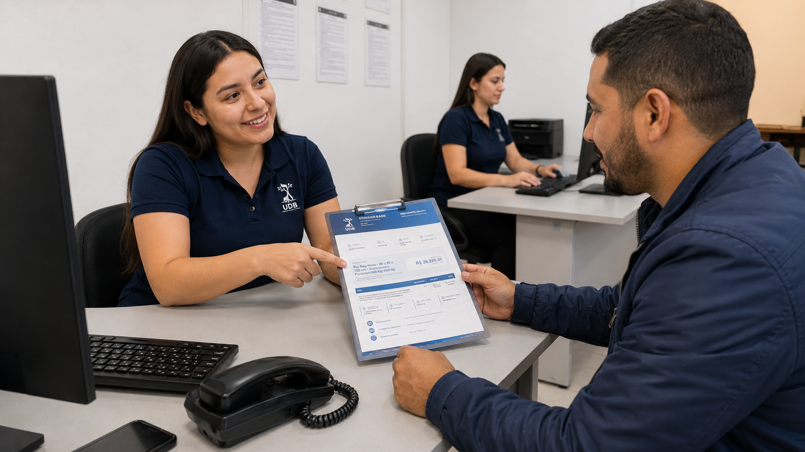 Atendimento comercial e orçamento da UDB